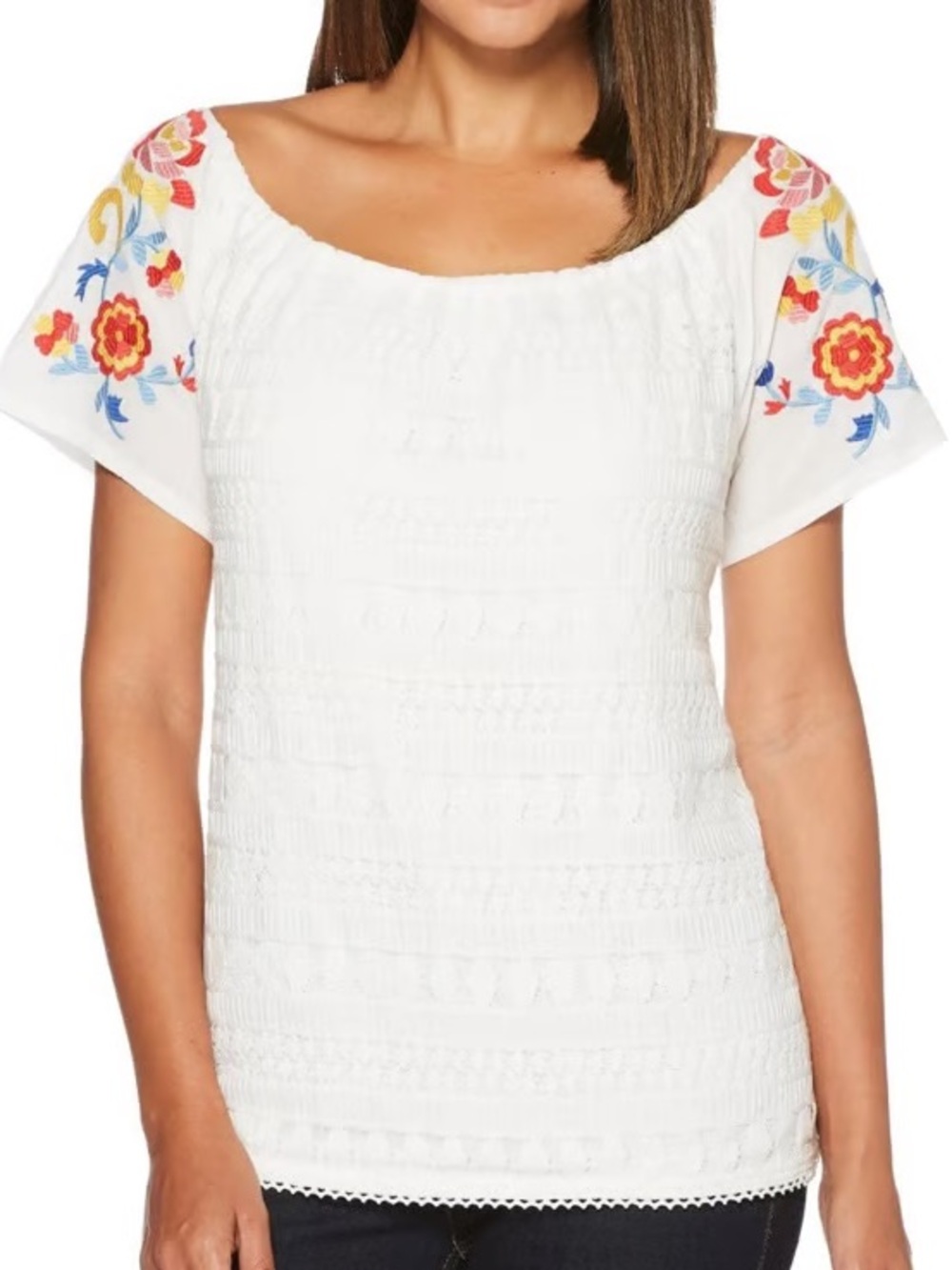Raffaella Lace Embroidered Floral Blouse